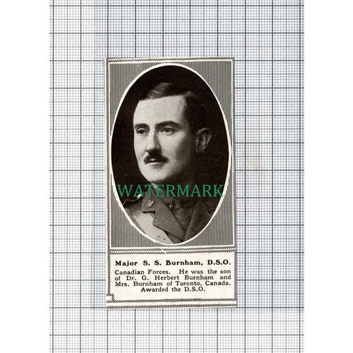 C5139) Major S S Burnham Canadian Forces Dr G Herbert Burnham - SMALL 1918 Clip