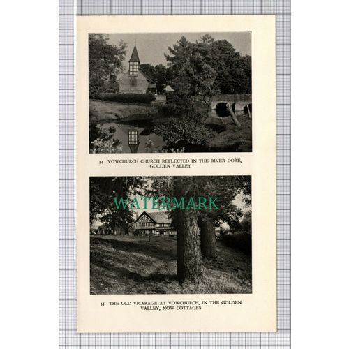 C5379) Vowchurch Church Golden Valley Vicarage - 1938 Cutting