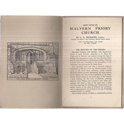 BRIEF NOTES ON GREAT MALVERN PRIORY CHURCH, WORCESTERSHIRE vintage guide book =