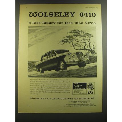 1964 Wolseley 6/110 Ad - 3 litre luxury for less than £1200