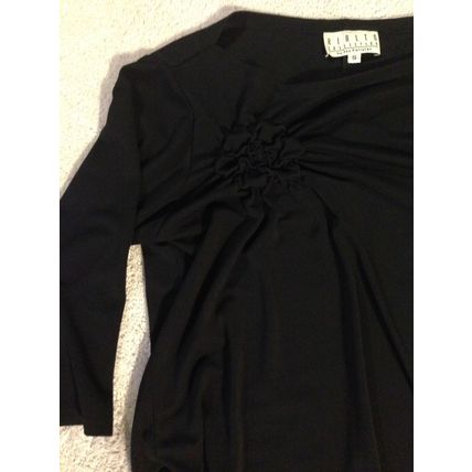 Rialto Collection by Joy Perreras Black Top Blouse 3/4 Sleeve Women's Size S