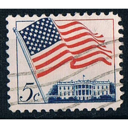 USA 1963 SG1211 usa77 Flag & White House 5c Used Stamp