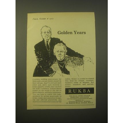 1965 RUKBA The Royal United Kingdom Beneficent Association Ad - Golden years