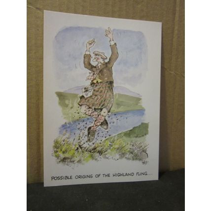 MIDGES, FLING SCOTLAND humour. .unused postcard by J.Arthur Dixon PHU 25916 #