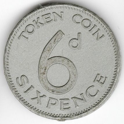 United Kingdom : Plastic 6 Pence Gaming Token