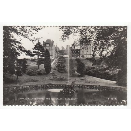 Atholl Palace Hotel & Fountain Pitlochry Perthshire RP Postcard