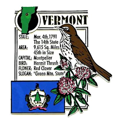 Vermont The Green Mountain State Montage Fridge Magnet