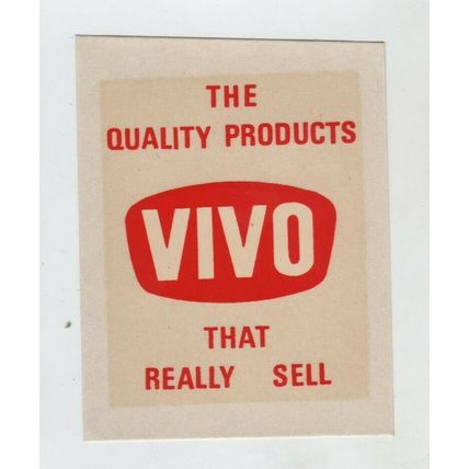 c1950s VIVO water-slip transfer label