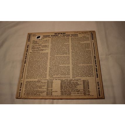 Tommy Dorsey w/Victor Young & His Orchestra 10" LP with Original Cover-ECSTASY