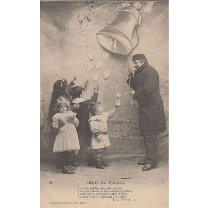 Oeufs De Paques French Bellringing Bellringers Old Postcard