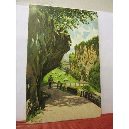 SWISS ALPS by Mailick used antique postcard 1904 by HILDSHEIMER & Co /