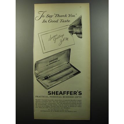1956 Sheaffer's Triumph Ensemble Pens Ad - To say Thank You in Good Taste