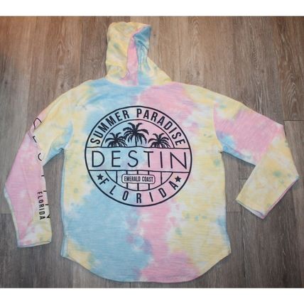 Womens Hoodie Size L Unique Destination Destin Florida Summer Paradise Tie-Dye