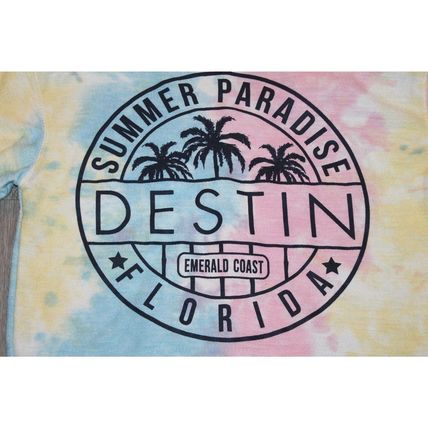 Womens Hoodie Size L Unique Destination Destin Florida Summer Paradise Tie-Dye