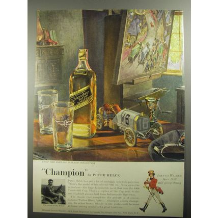 1956 Johnnie Walker Scotch Ad - Champion by Peter Helck