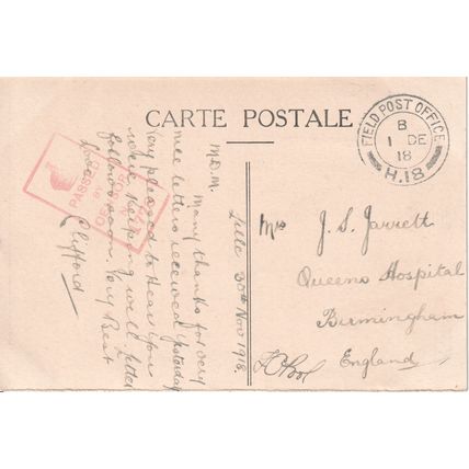 Antique France Postcard 1918 - Lille - Rue de Tournai