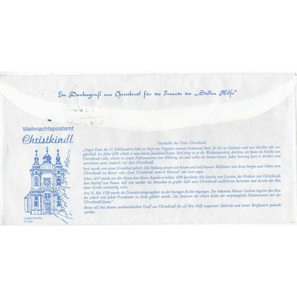 Austria 1992 Christmas FDC special cancel typed VGC