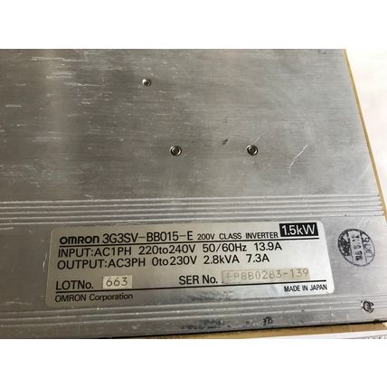 OMRON 3G3SV-BB015-E Omron 3G3SV,SYSDRIVE 2HP 200V 1Ph Inverter AC Drive,SU