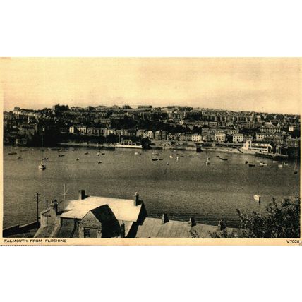 Falmouth from Flushing, Devon, V7028 Photochrom Postcard 1955