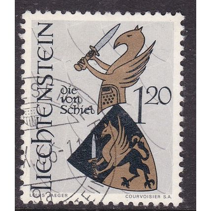 Liechtenstein 1966 Arms Die von Shiel 1f 20 Fine Used SG 461 VGC