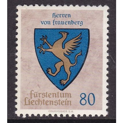 Liechtenstein 1965 Arms Von Frauenberg 80h Mint Hung SG 445 VGC