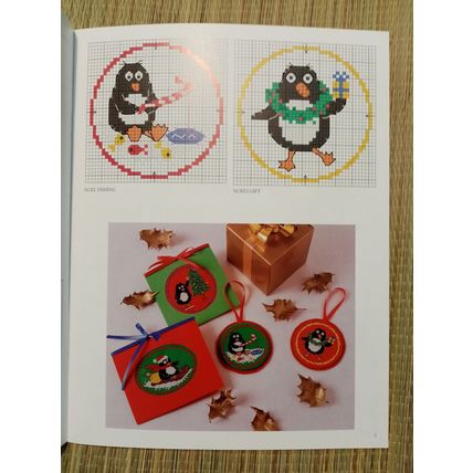 Christmas Motifs Cross Stitch Penguins, Berries, Christmas Cards and More