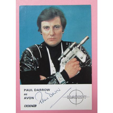Vintage 1981 Blake's 7 PAUL DARROW AVON Official BBC S4 Cast Card Hand Signed