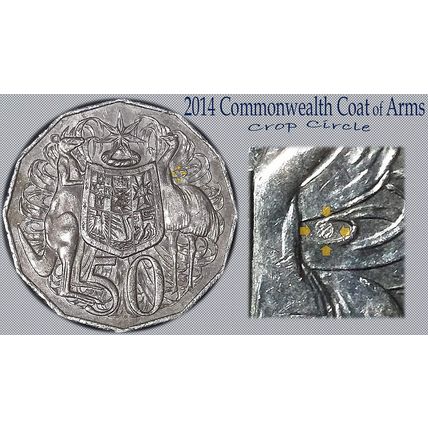 Australia 2014 50c Coat of Arms 'Crop Circle' Variety - Circulated