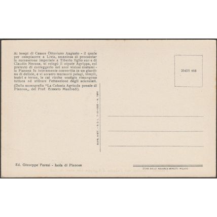 Ruderi del Palazzo d'Agrippa, Pianosa, 1925 - Foresi Cartolina