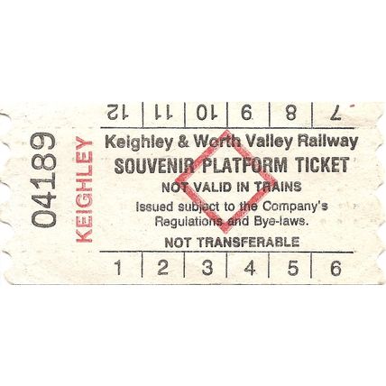 Keighley & Worth Valley Light Railway Ltd. AA type Platform Ticket - Keighley