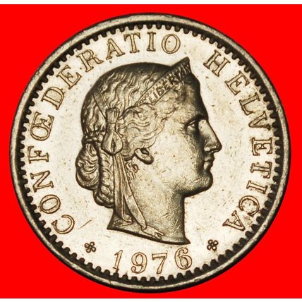 Ⰶ LIBERTY (1881-2025): SWITZERLAND★20 RAPPEN 1976 DIES 1+A★LOW START★NO RESERVE