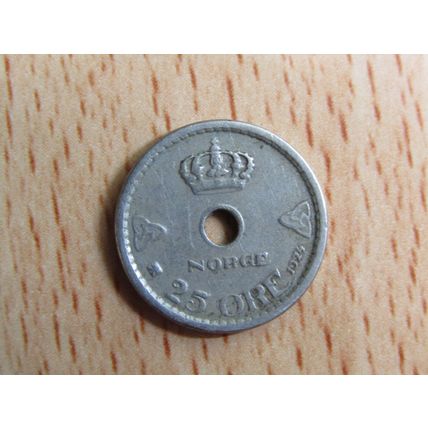 Norway 1924 25 Ore Coin