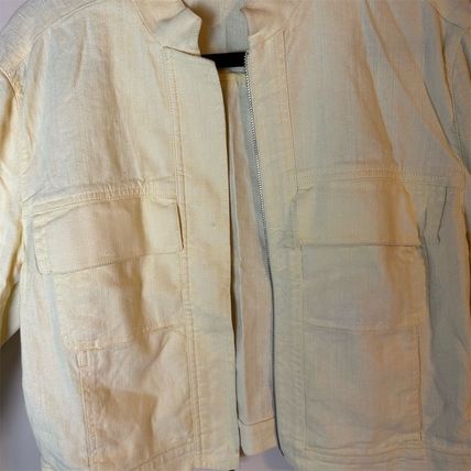 Ellen Tracy Women's Linen Blend Jacket Yellow Sz 14 Zip Up Snap Button Wristlets