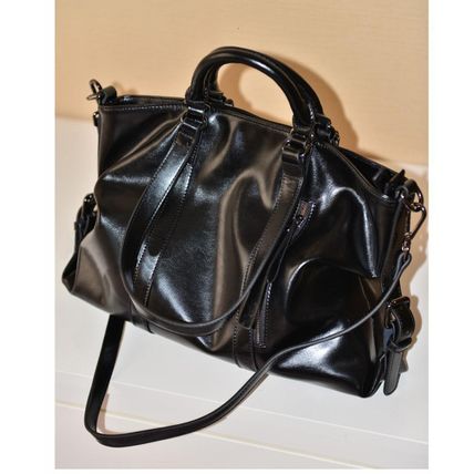 Women Trendy Vegan Leather Hobo Handbags Black