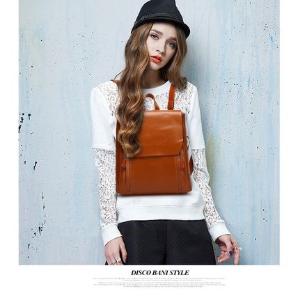 Ladies Anti-Theft Shoulder Backpack Brown