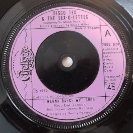 Disco Tex & The Sex O Lettes - I Wanna Dance Wit Choo - 7" - 1st Press - V Good+