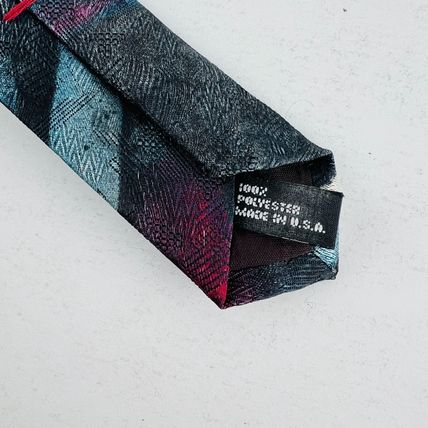 Domani Gray Blue Black Necktie Tie