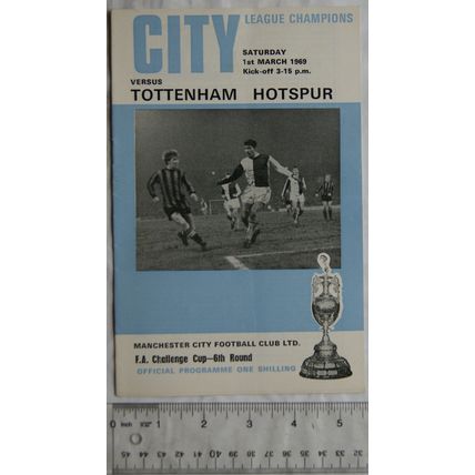 1969 programme Manchester City v. Tottenham Hotspur, FA Cup 6th Round