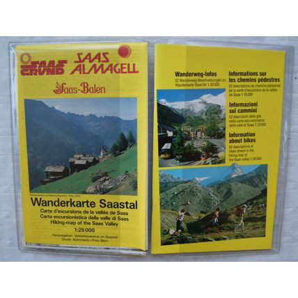 1990 Kummerly & Frey Hiking Map of the Saas Valley 1:25 000