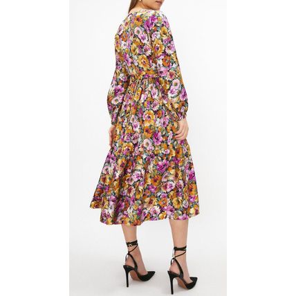 COAST Floral Print Long Sleeve Midi Dress BNWT