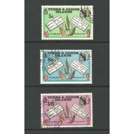 Turks & Caicos Islands 1968 Human Rights Year, used set. SG291-3