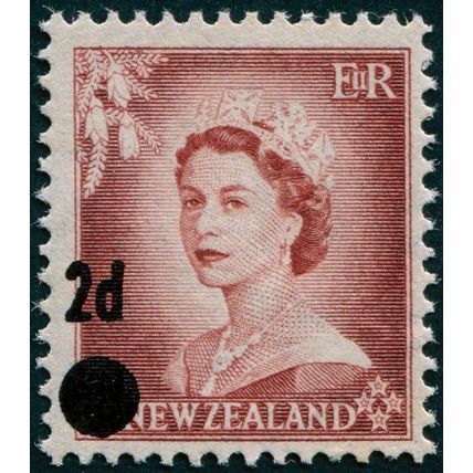 New Zealand 1958 2d on 1½d brown-lake Stars error SG763b MNH