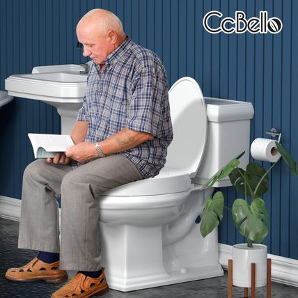ELONGATED Toilet Seat Risers for Seniors, Slow Close, Elevated Toilet Seat, Heav
