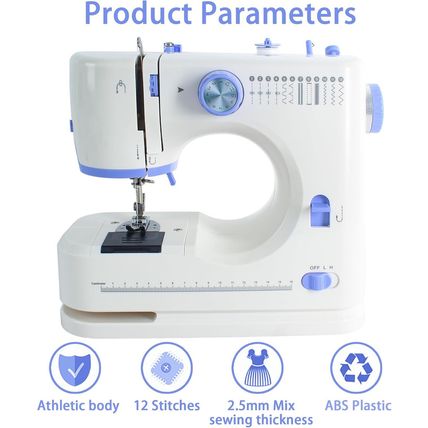 Sewing Machine for Beginners with 20 Pcs Fabric and 32 Pcs Sewing Threads Kit,Po