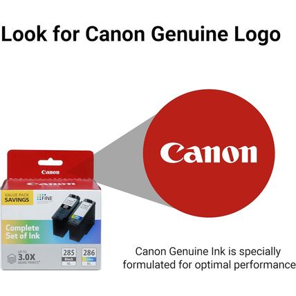 Canon PG-285 XL / CL-286 XL Genuine Ink Value Pack (2 Cartridges), Compatible wi