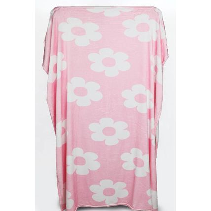 Pink Floral Pattern Square Blanket 76*63cm