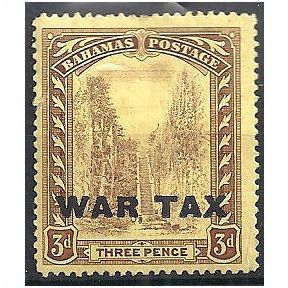 Bahamas 1918 SG98 3d Purple/Yellow WAR TAX Mounted Mint ..