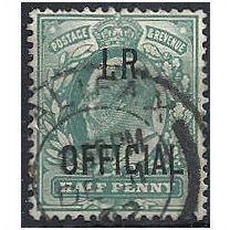 1902 O20 1/2d Blue-Green Inland Revenue Official Fine Used . ..