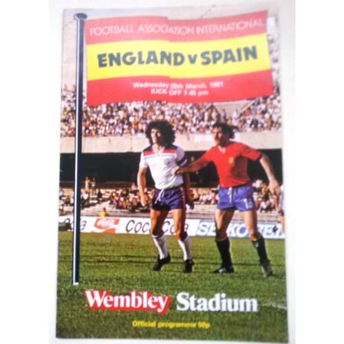 England v Spain FA international Football Programme 25/03/1981