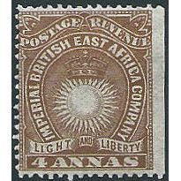 British East Africa 1891 SG9 4a Yellow-Brown Mounted Mint ... .